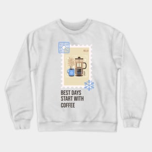 Coffee Lover Coffee Cup Winter time Holidays Christmas Stamp Crewneck Sweatshirt